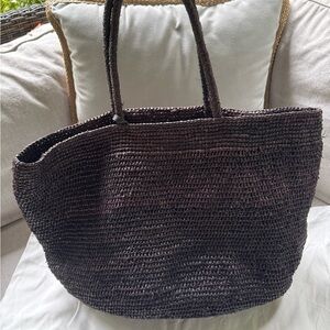 The Row Oregon Tote in Black Raffia